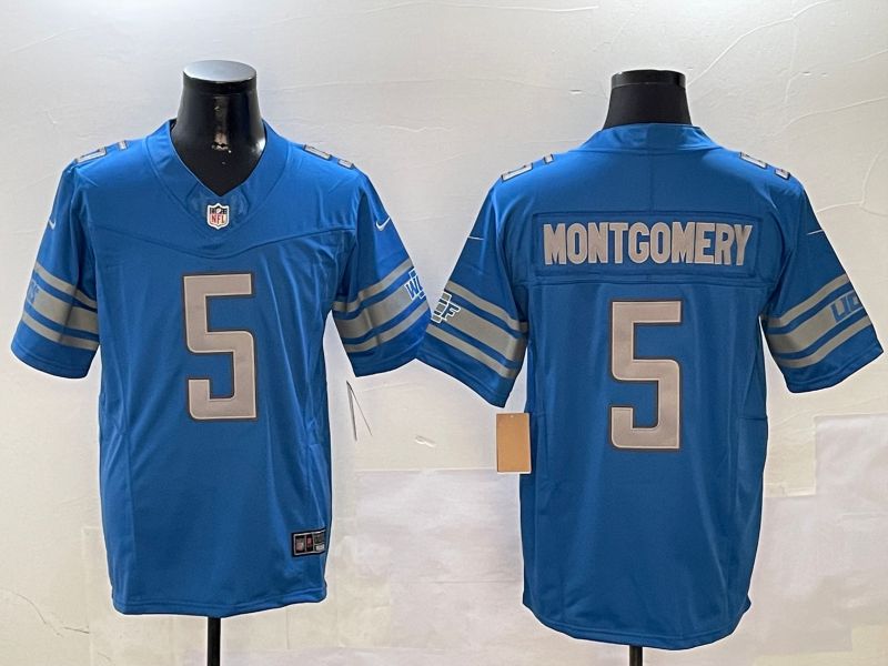 Men Detroit Lions #5 Montgomery Blue three generations 2024 Nike Limited NFL Jersey style 0102->detroit lions->NFL Jersey